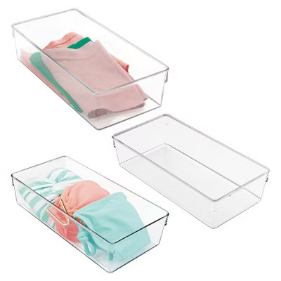 iDesign Plastic Dresser Drawer Organizer for Bedroom - Set of 3 - Clear | Target