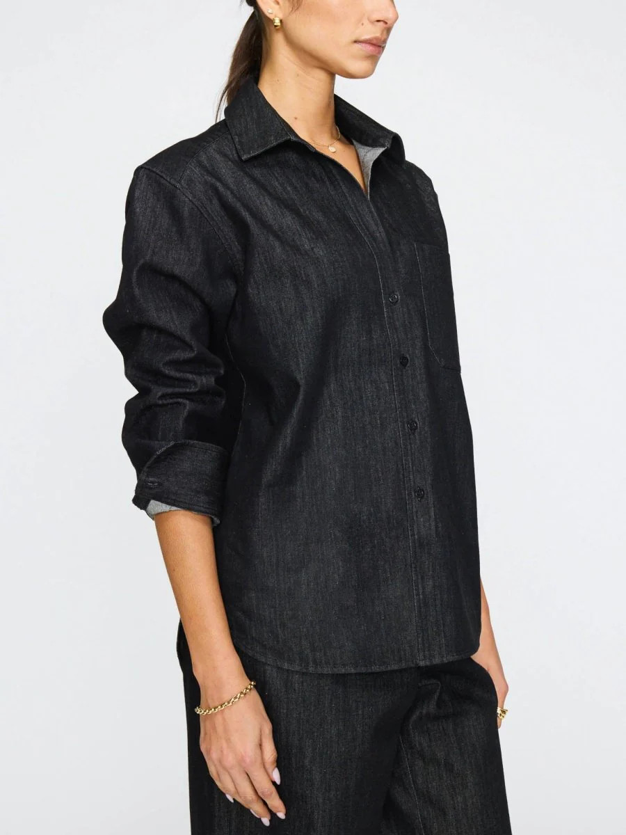Women's Everyday Denim Shirt in Washed Black | Brochu Walker | Brochu Walker