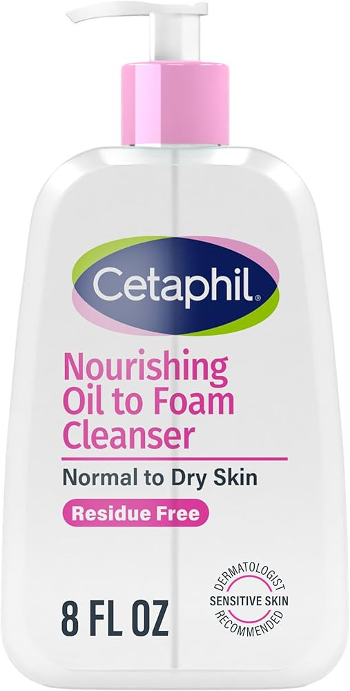 Cetaphil Nourishing Oil to Foam Facial Cleanser for Normal to Dry Skin, up to 24 Hour Hydration, ... | Amazon (US)