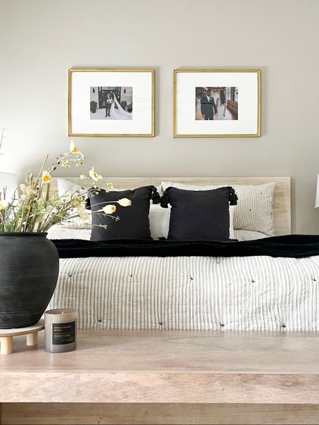 Peaceful bedroom vibes. Just changed out our floral. World market for the win.

#bedroom #bed #floral #frames #black #throwpillows #bedding #vase

#LTKhome #LTKSeasonal #LTKFind
