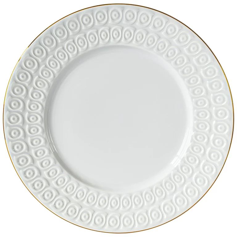 Sofia Home 12 Piece Embossed White Stoneware Dinnerware Set by Sofia Vergara - Walmart.com | Walmart (US)