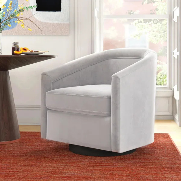 Annalee 28.7" Wide Velvet Swivel Barrel Chair | Wayfair Professional