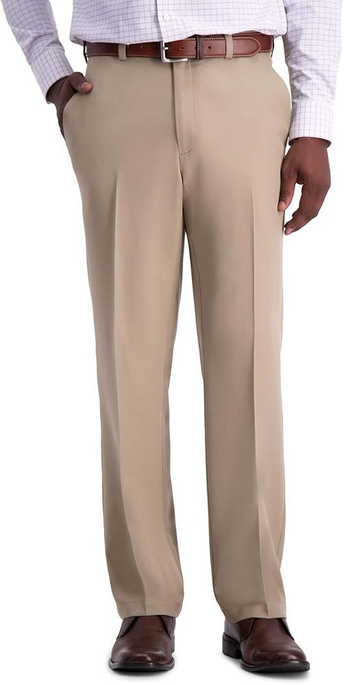Haggar Men's Cool 18 Pro Classic Fit Flat Front Pant - Regular and Big & Tall Sizes | Amazon (US)