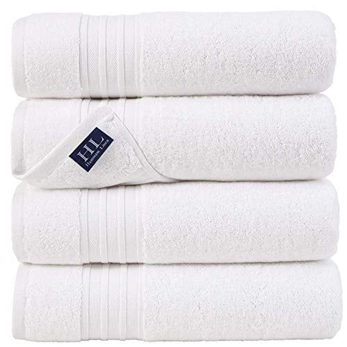 Hammam Linen Bath Towels 4 Piece Set White Soft Fluffy, Absorbent and Quick Dry Perfect for Daily... | Walmart (US)