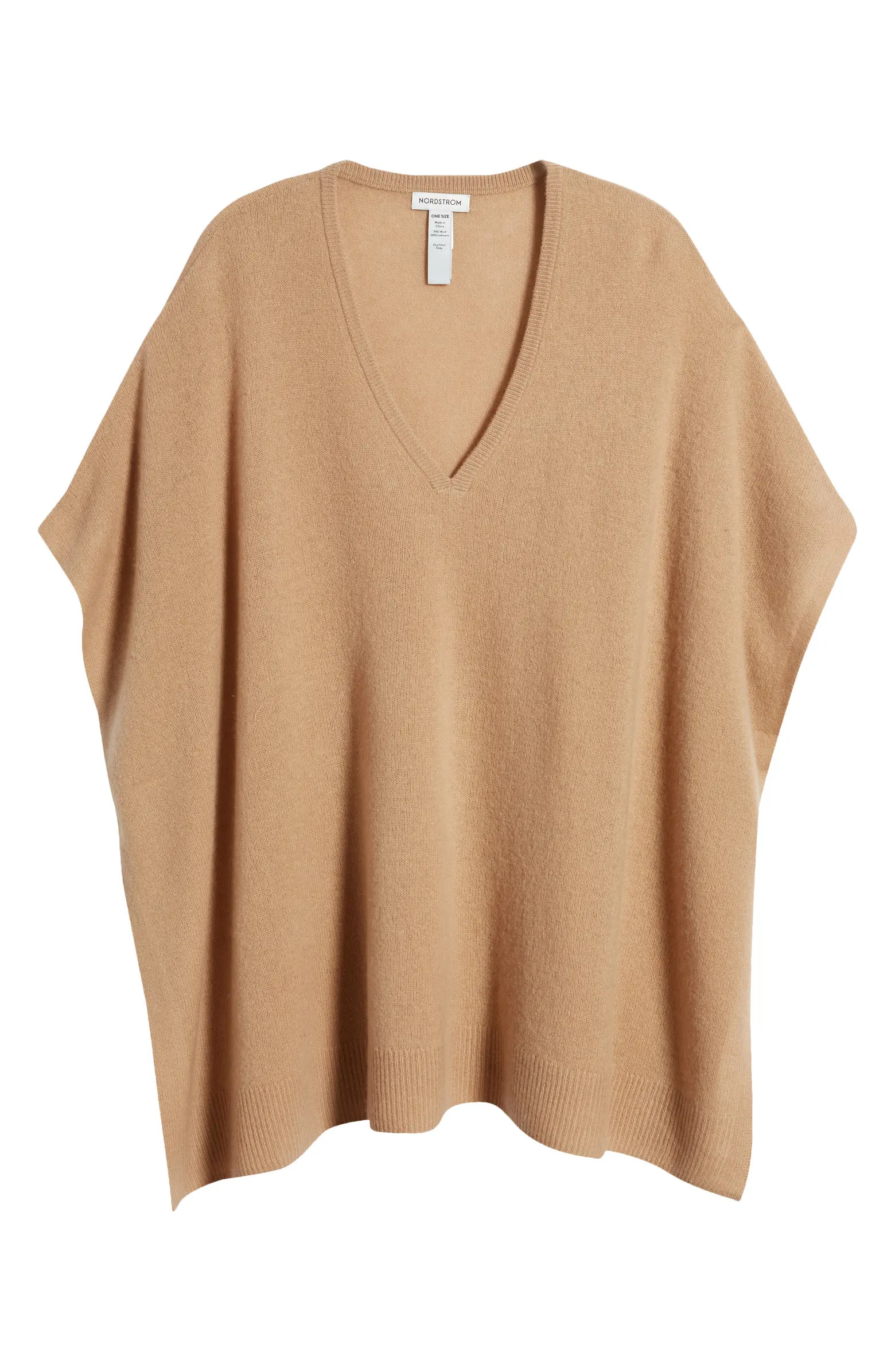 V-Neck Wool & Cashmere Poncho | Nordstrom