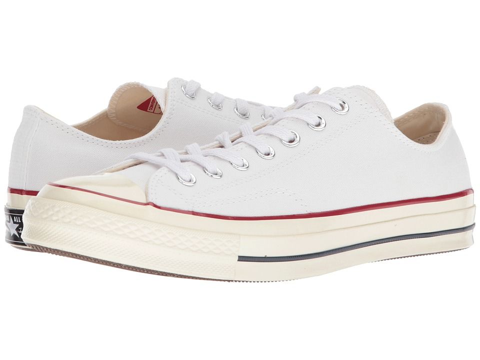 Converse - Chuck Taylor(r) All Star(r) '70 Ox (White/Garnet/Egret) Athletic Shoes | Zappos
