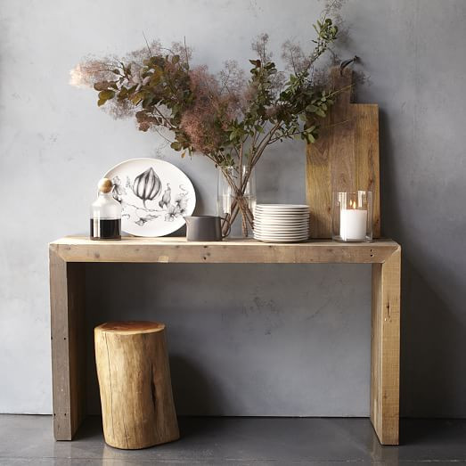 Emmerson® Reclaimed Wood Console - Stone Gray | West Elm (US)