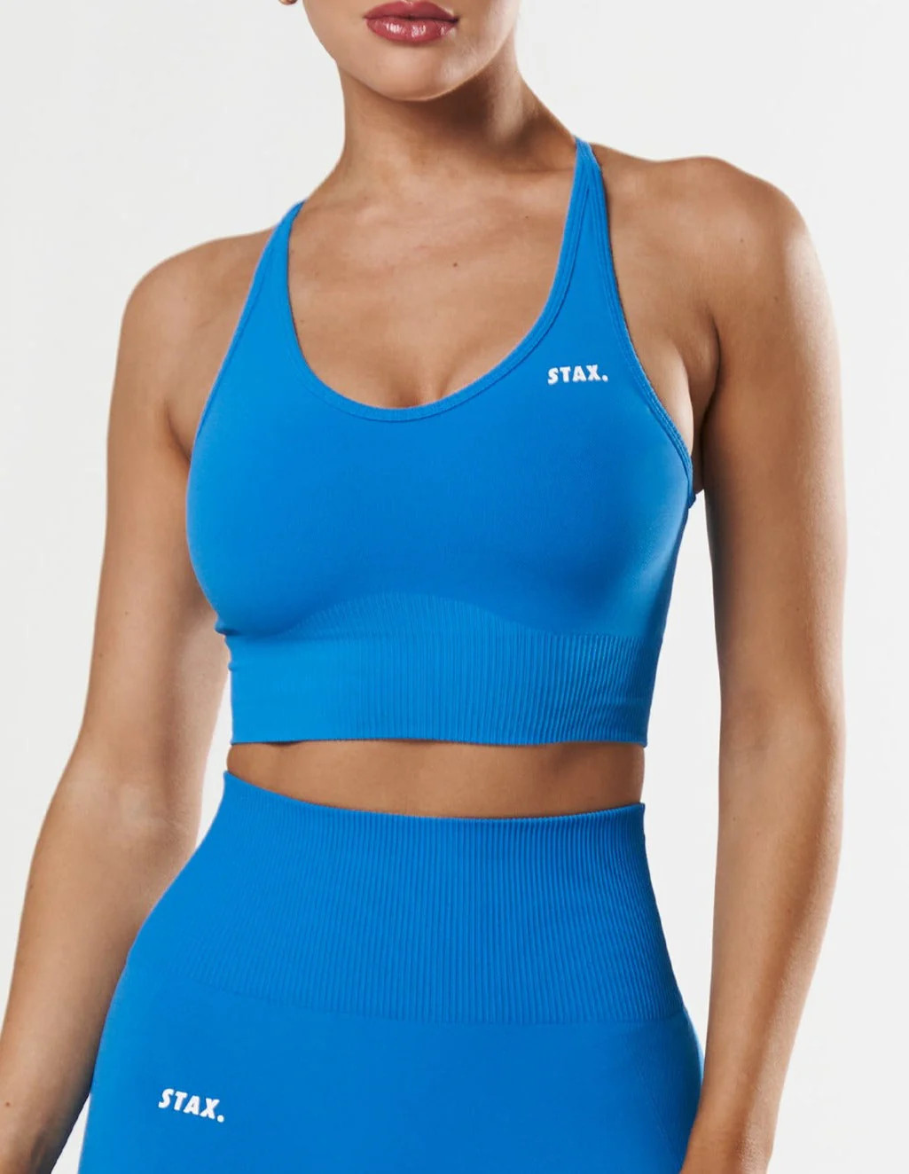 Premium Seamless Summer Strappy Crop - Blue | STAX.