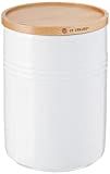 Le Creuset Stoneware Canister with Wood Lid, 2.5 qt. (5.5" diameter), White | Amazon (US)