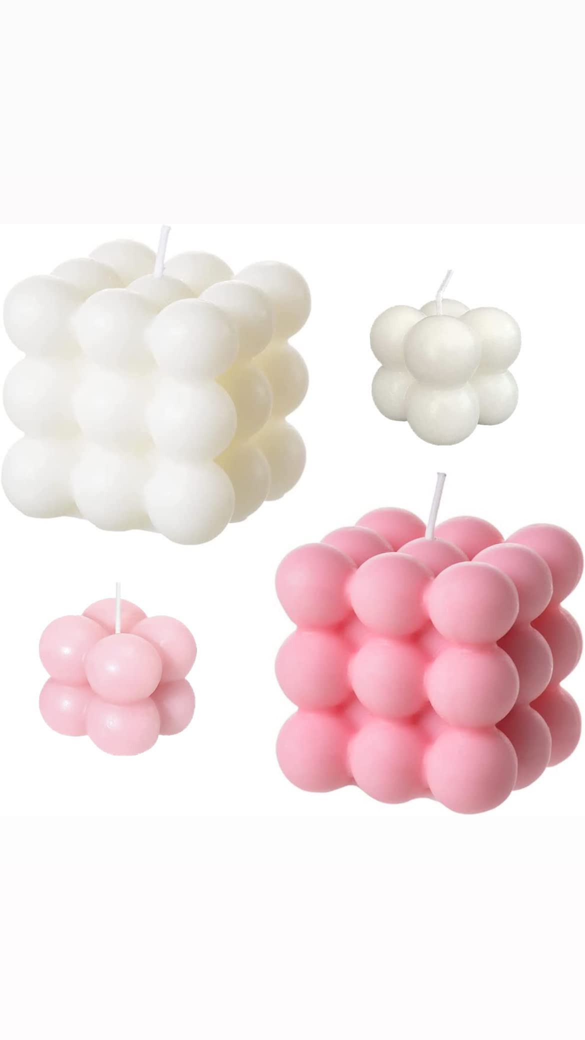 4 Pcs Bubble Candle - Handmade Cube Soy Wax Candles, Home Decor Bubble Body Candle, Aromatherapy ... | Amazon (US)