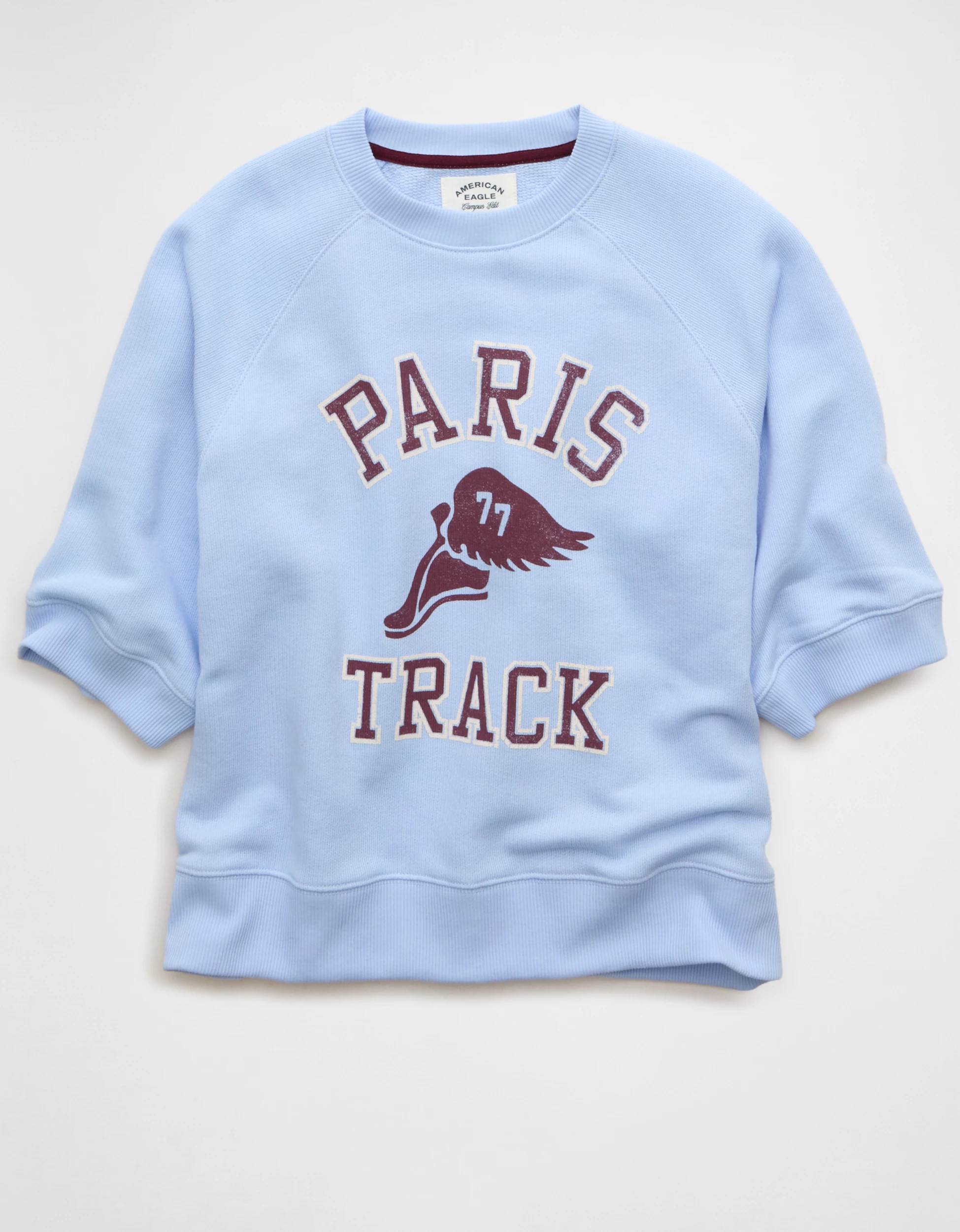 AE Campus Short-Sleeve Sweatshirt | American Eagle Outfitters (US & CA)