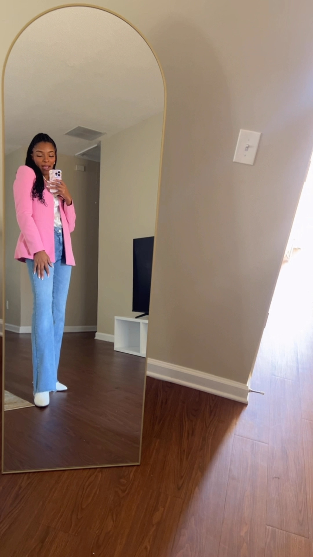 Gold Standing Mirror. Looks amazing in my living room! 

#LTKU #LTKHome #LTKWatchNow