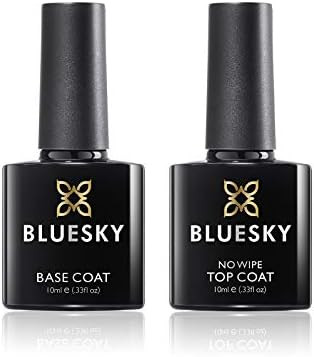 Bluesky Gel Nail Polishes, No Wipe Top Coat and Base Coat, Soak Off LED UV Gel Nail Polish Set, L... | Amazon (UK)