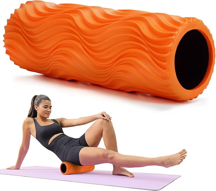 Foam Roller,High Density 15" Foam Roller, Wave Textured Massage Back Roller for Deep Muscle Massa... | Amazon (US)