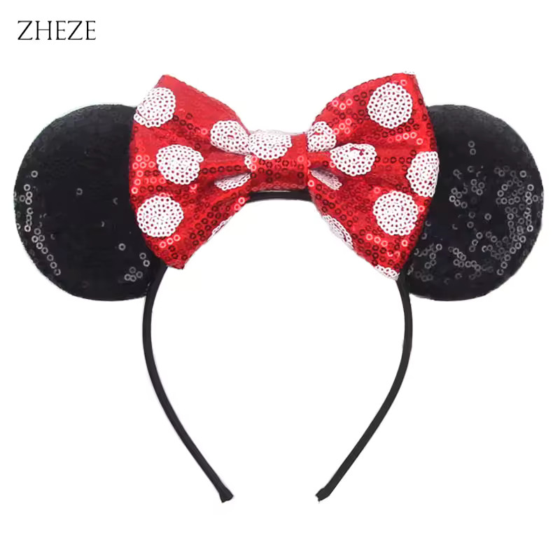 Disney Black Mouse Ears Headband For Girls 5"Bow Party Hairband Festival DIY Hair Accessories Fem... | AliExpress (US)