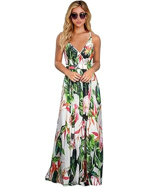 Women Transformer Convertible Multi Way Wrap V-Neck Wedding Bridesmaid Dress Halter Ombre Floral ... | Amazon (US)