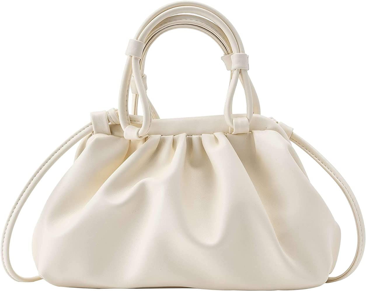 Women's Cloud Pouch Bag Dumpling Crossbody - Soft Leather Fashion Ruched Handbag Small Top-handle... | Amazon (US)