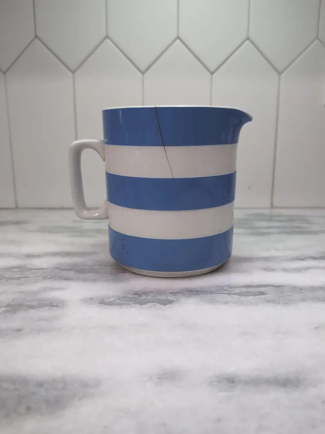 TG Green Cornishware Blue & White Juice Pitcher, Green Shield Jug, Decorative Vase, Collector's I... | Etsy (US)