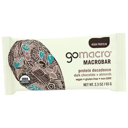Gomacro Bar , Organic , Dark Chocolate , Almonds, 2.3 Oz, Pack Of 12 | Walmart (US)
