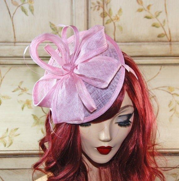 Pink Kentucky Derby Hat - Pink Fascinator Hat - British Wedding Fascinate Headband, Pink wedding fas | Etsy (US)