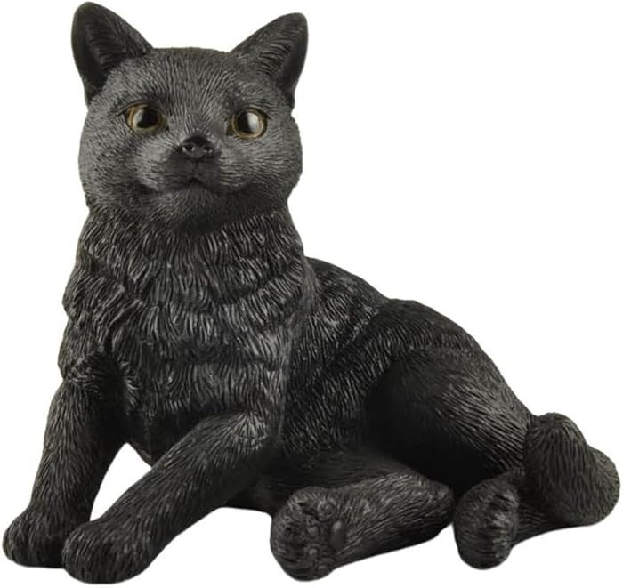JFSM INC. 5" Black Cat Lounging Hand Painted Figurine - Cat Gifts for Lovers, Home Decor | Amazon (US)