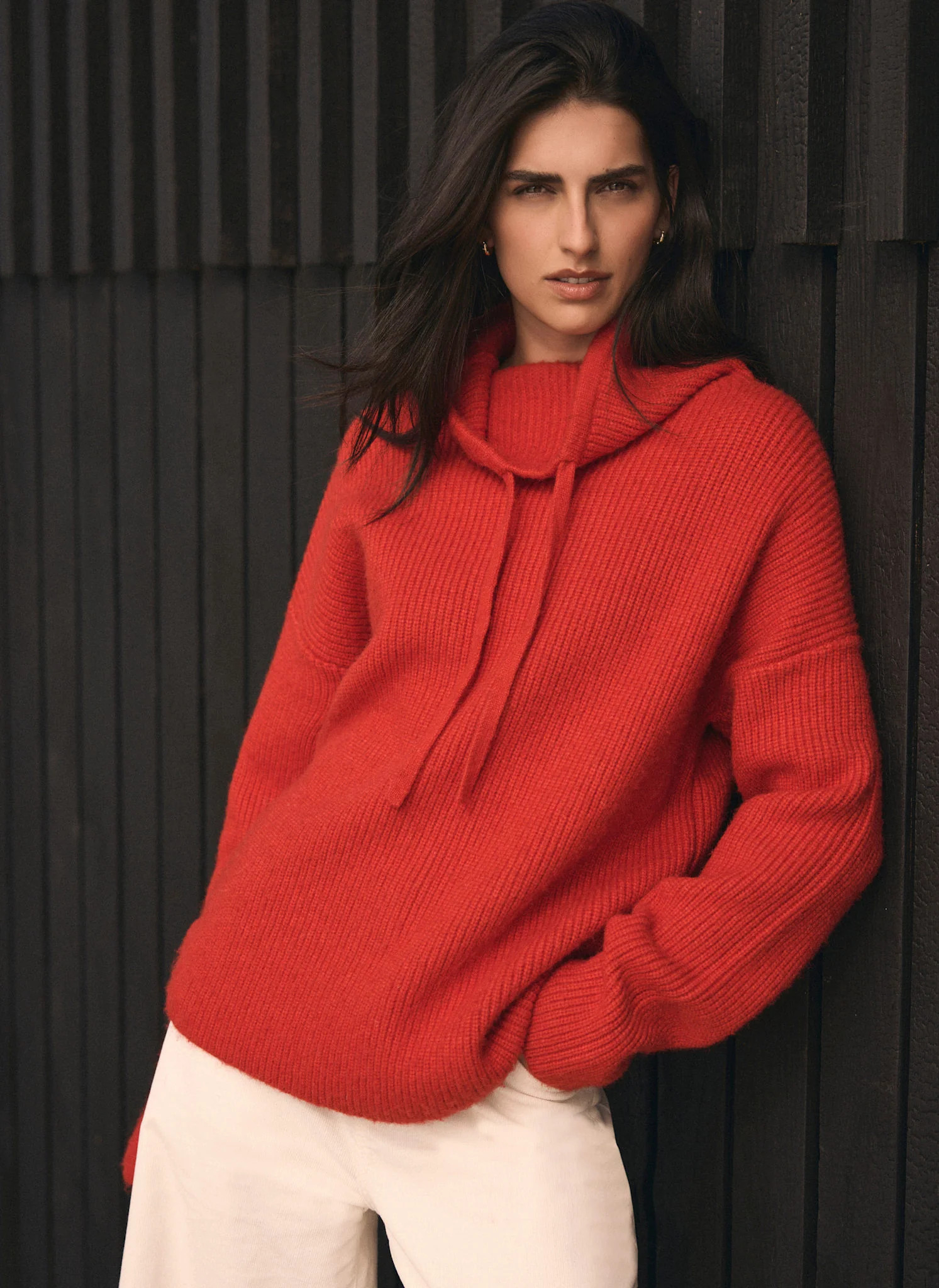 Red Hood Knit Jumper | Mint Velvet