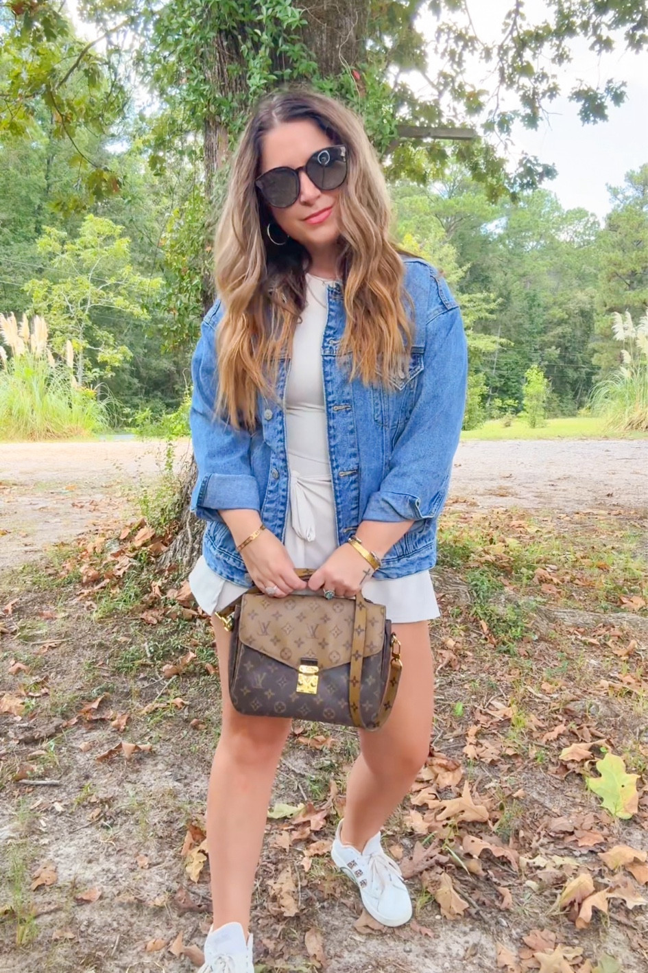 Casual look #walmart #dupe #denimjacket #sportdress #tennisdress #affordable 