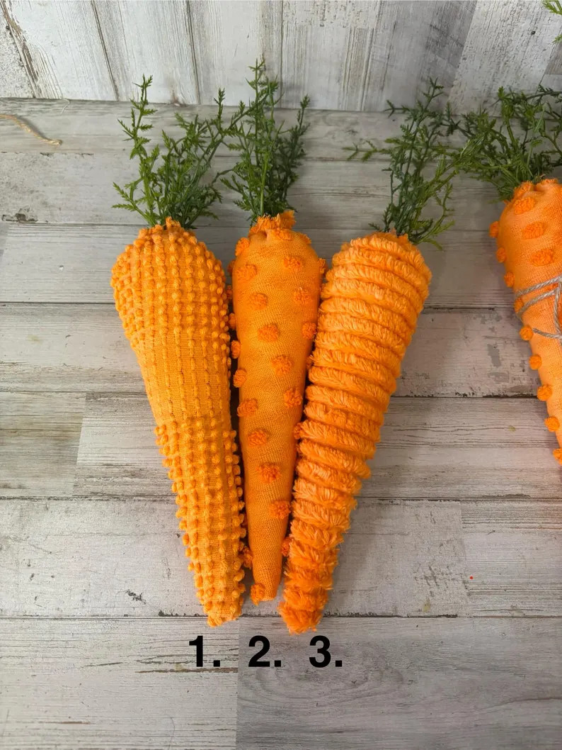 Easter Fabric Carrots / Chenille Carrots / Neutral Carrots / Neutral Farmhouse Easter / Heirloom ... | Etsy (US)