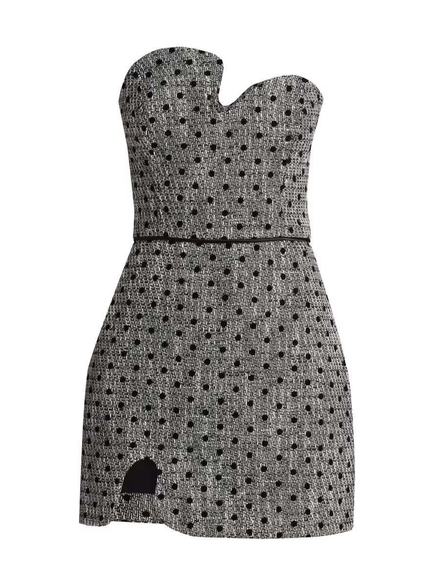 Amanda Uprichard Puzzle Polka Dot Strapless Minidress | Saks Fifth Avenue | Saks Fifth Avenue