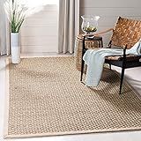 SAFAVIEH Natural Fiber Collection 3' x 5' Beige NF114A Border Basketweave Seagrass Area Rug | Amazon (US)