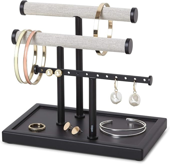 Umbra Trigem Hanging Jewelry Organizer Tiered Tabletop Countertop Free Standing Necklace Holder D... | Amazon (US)
