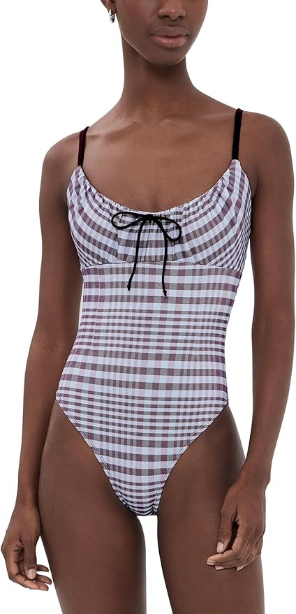 Good American Women's Plaid Drawstring Swimsuit | Amazon (US)