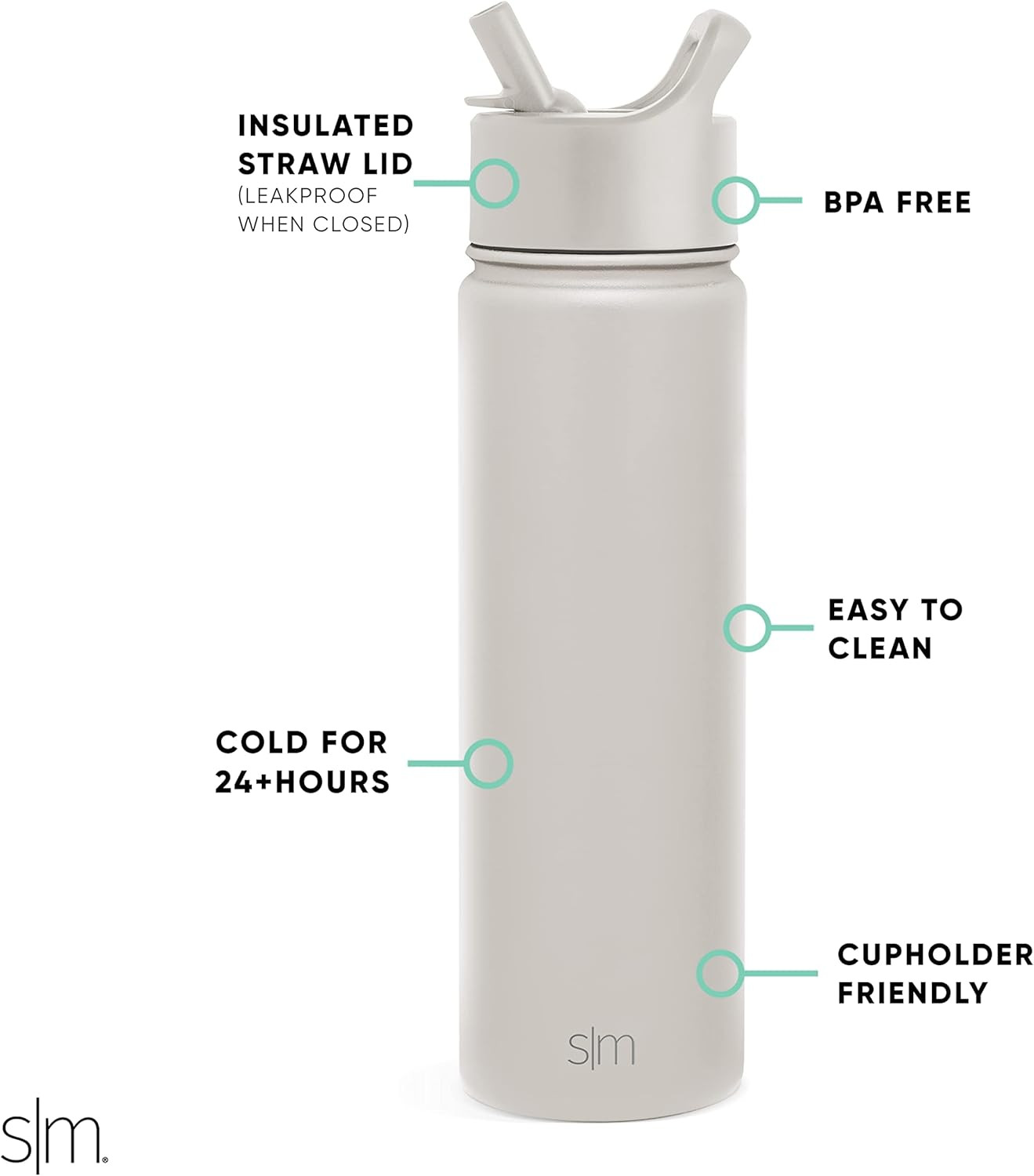 Simple Modern Water Bottle with Straw Lid Vacuum Insulated Stainless Steel Metal Thermos Bottles ... | Amazon (US)