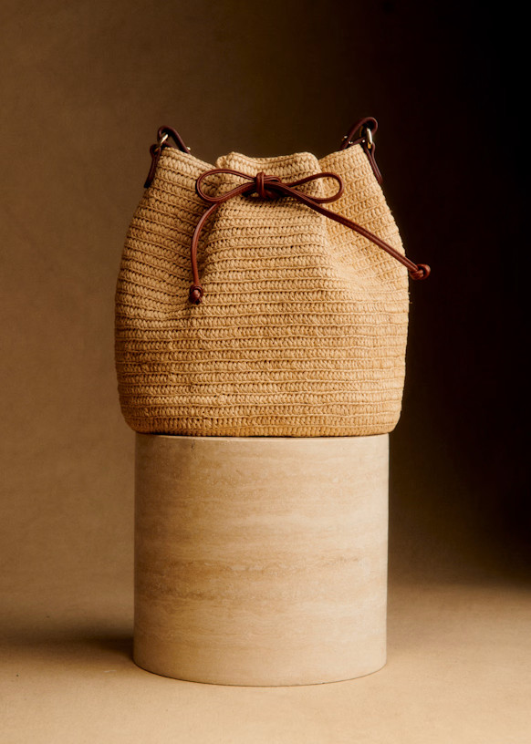 Farrow Bag - Natural Raffia  - Raffia - Sézane | Sezane - UK
