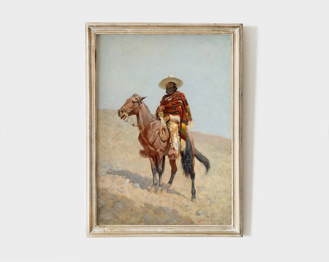 Printable Vintage Painting of a Mexican Vaquero, Antique Horse Print, Instant Download AN001 - Et... | Etsy (US)