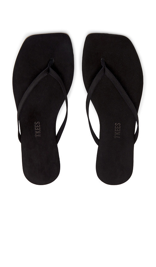 TKEES Square Toe Lily Suede Sandal in Black. Size 9. Also in 6, 7, 8. | Revolve Clothing (Global)