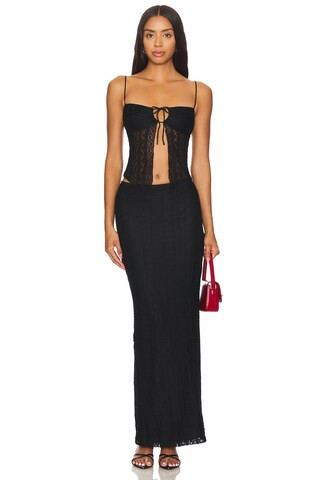 MORE TO COME Lali Maxi Skirt Set in Black from Revolve.com | Revolve Clothing (Global)