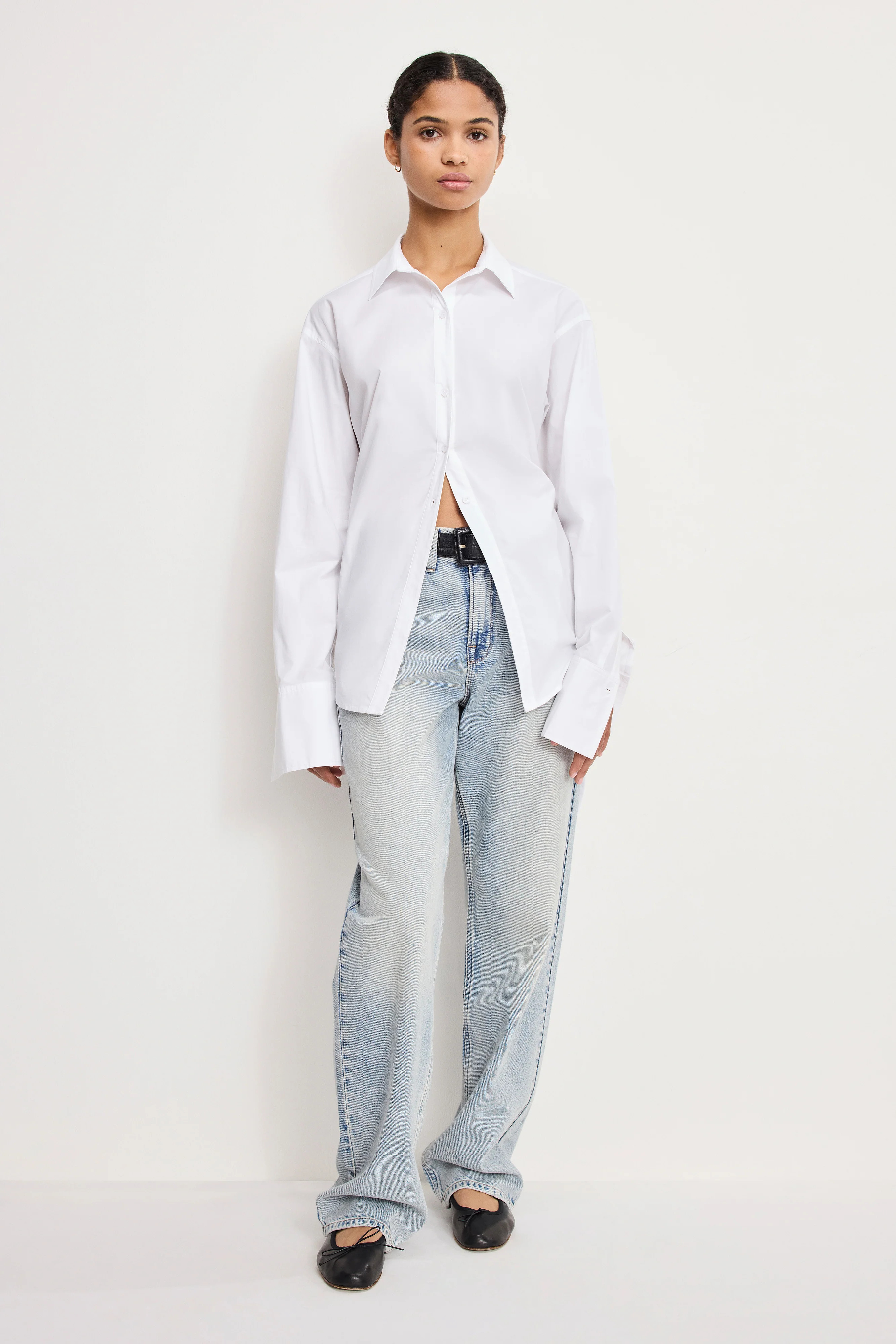 POPLIN TIE BACK SHIRT | WHITE001 - GOOD AMERICAN | Good American