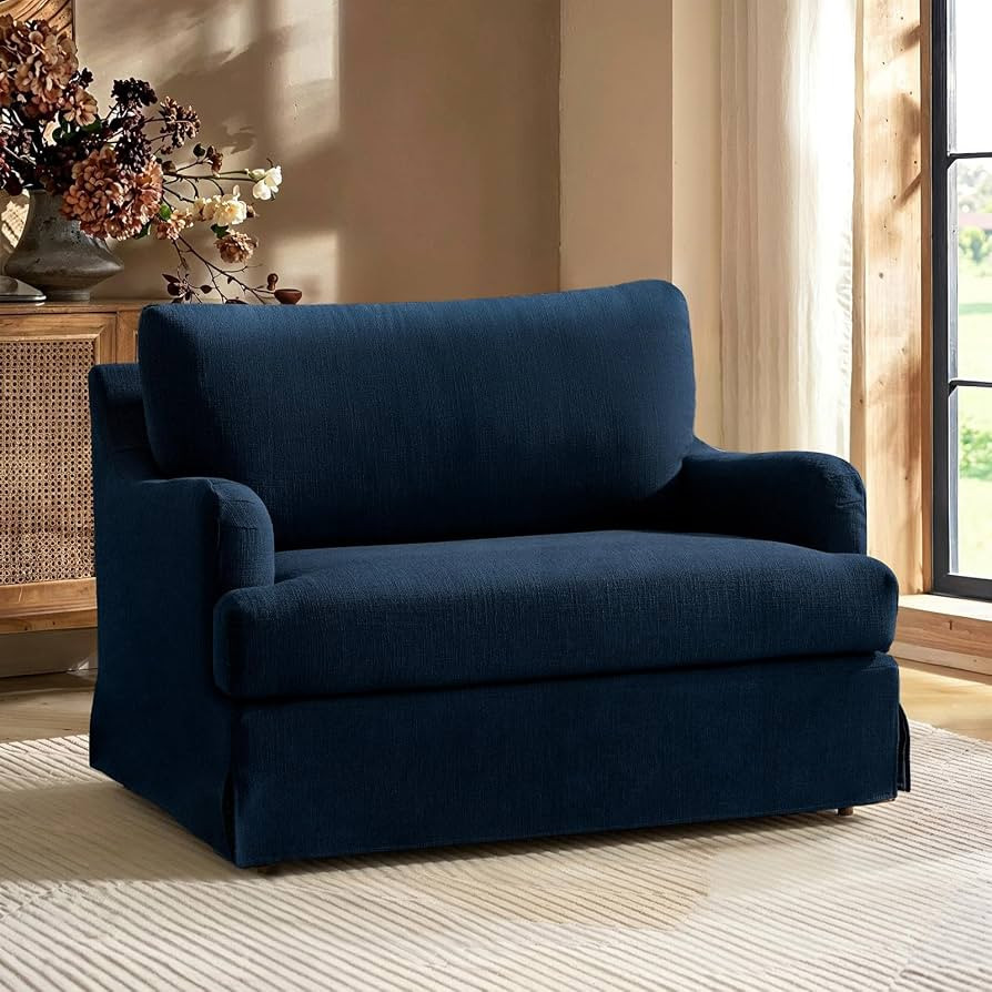 HULALA HOME Oversized Chair and a Half with Washable Slipcover, Navy | Amazon (US)