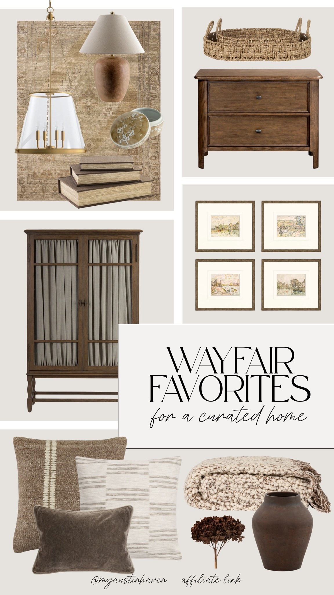Modern vintage-inspired Wayfair home finds that feel collected, cozy and timeless. 🤎 Think warm wood tones, classic silhouettes, aged finishes and elevated details that give your space that designer look without feeling too trendy.

modern vintage home decor, vintage inspired home, modern traditional decor, Wayfair home finds, warm wood furniture, timeless home decor, collected home style, vintage inspired furniture, cozy neutral home, classic home decor, elevated home finds, designer inspired decor, traditional home style, modern vintage interiors

#wayfairfinds #vintageinspired #modernvintage #homedecor #timelesshome #neutralhome #homefinds #traditionaldecor #cozyhome #interiorinspo
