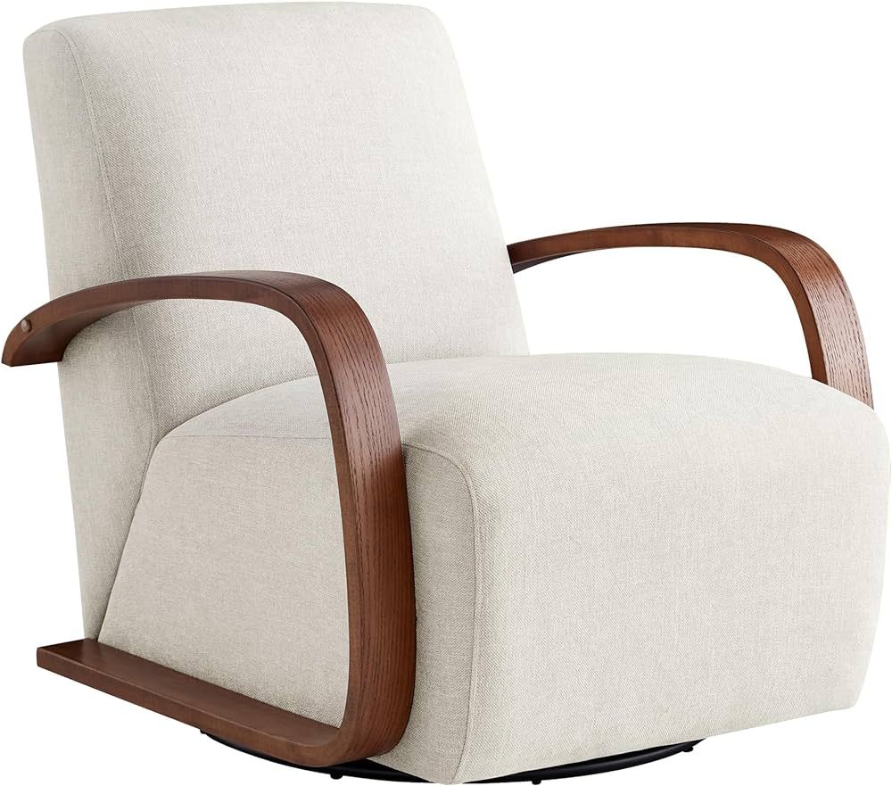 CHITA Swivel Accent Chair, Modern Arm Chair for Living Room, Linen in Fabric with Walnut Wood Arm | Amazon (US)