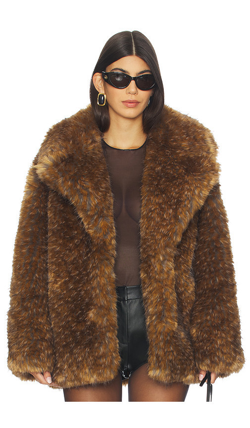 SIMONMILLER Knox Faux Fur Coat in Brown. Taglia M. Also in L, S. | Revolve Clothing (Global)