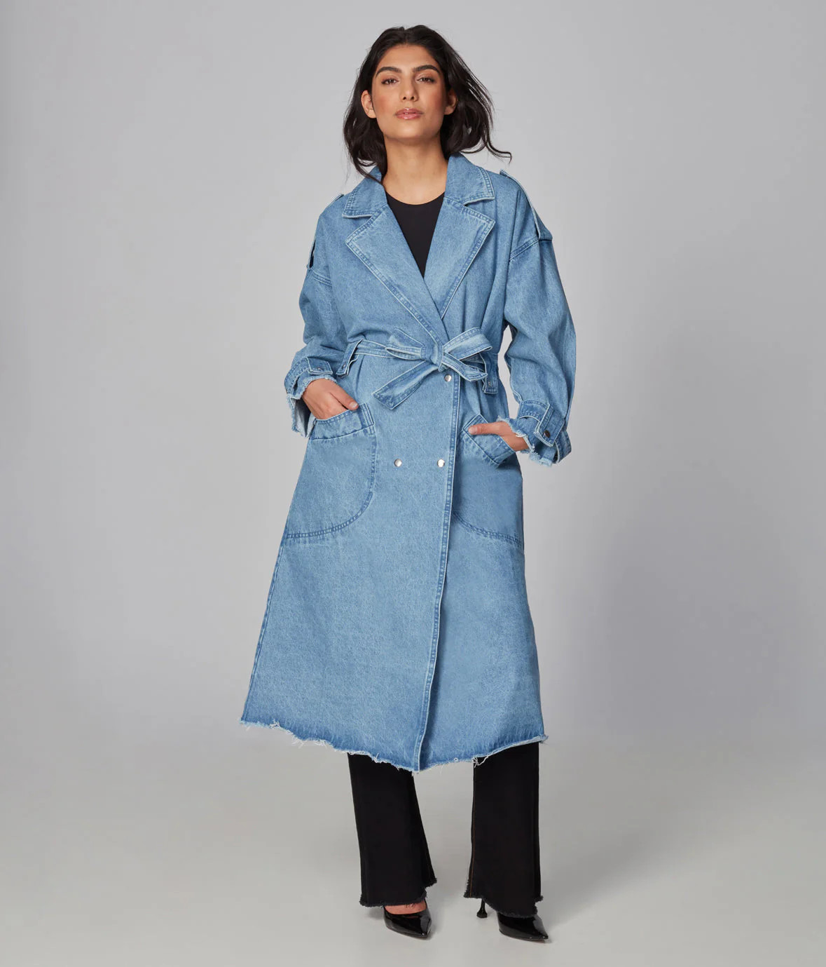 AVERY-PB Denim Trench Coat | Shop Simon