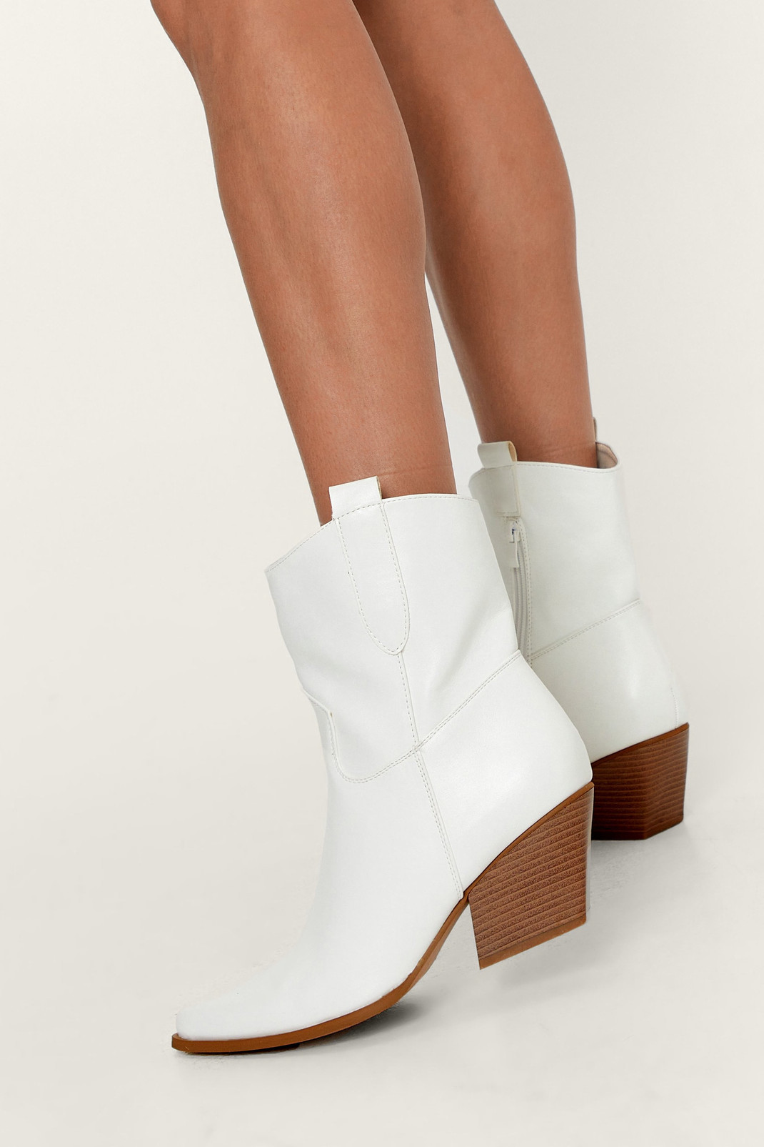 Faux Leather Ankle Cowboy Boots | Nasty Gal (US)