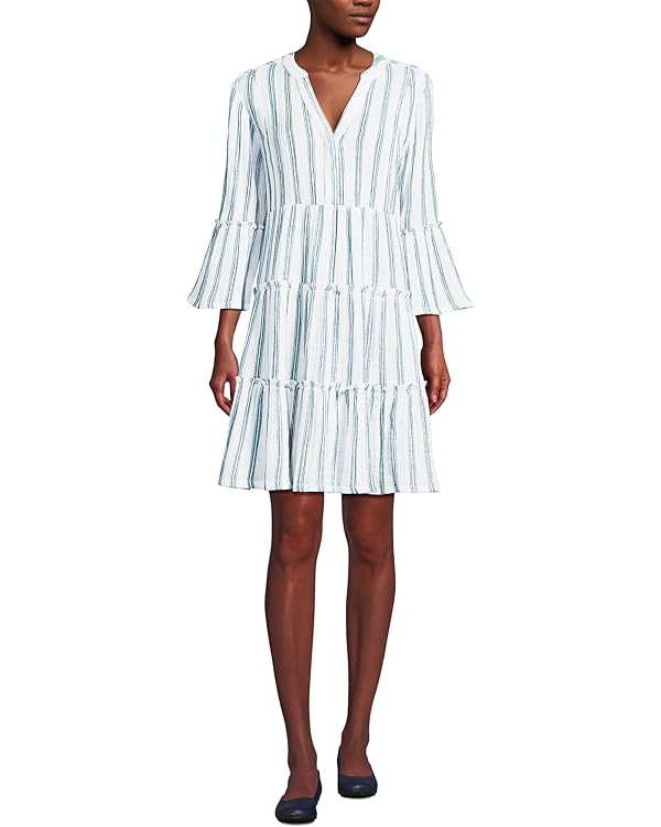 Lands' End Women's Gauze Tiered Dress | Amazon (US)