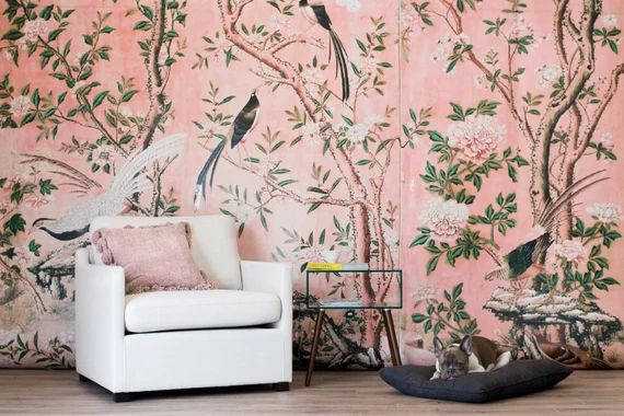 Magnolia Wallpaper  Chinoiserie  Retro Wallpaper | Etsy | Etsy (US)