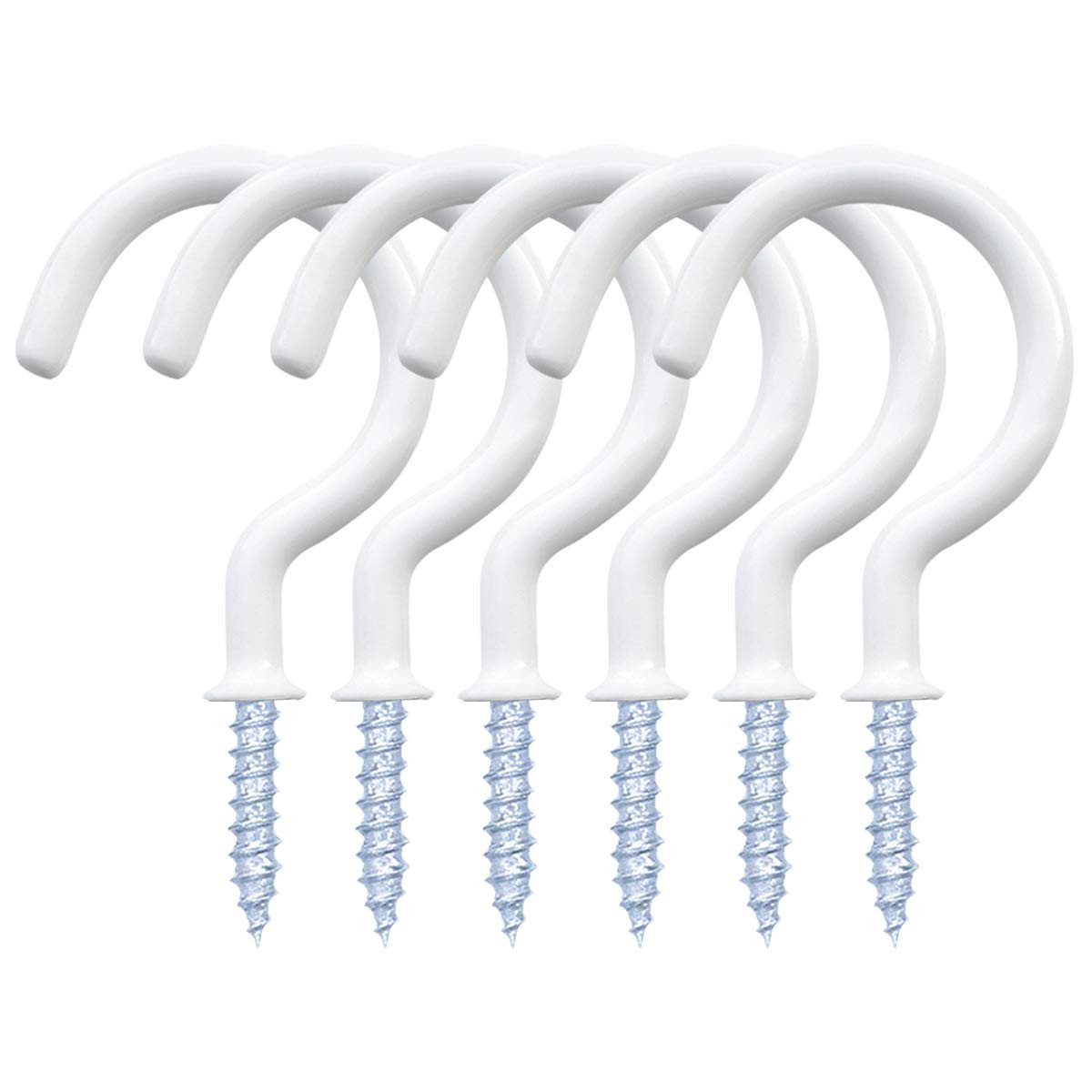 yuntop 12 Pack Vinyl Coated Ceiling Hooks, Multi-Function Wall Hooks for Indoors Outdoors (White,... | Amazon (US)