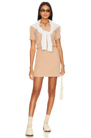WeWoreWhat Cable Knit Polo Dress in Beige from Revolve.com | Revolve Clothing (Global)