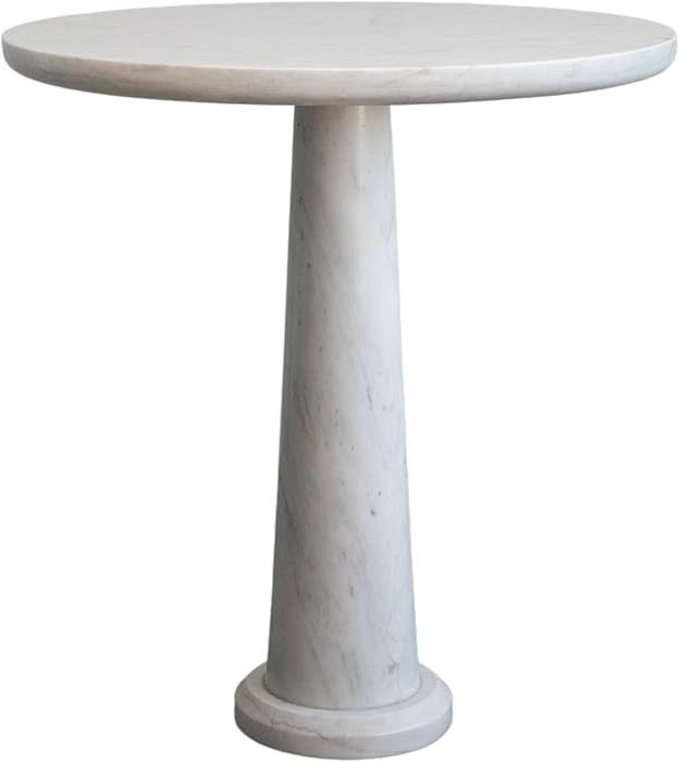 Creative Co-Op Modern Marble Accent Table with Gold-Tone Base, White | Amazon (US)