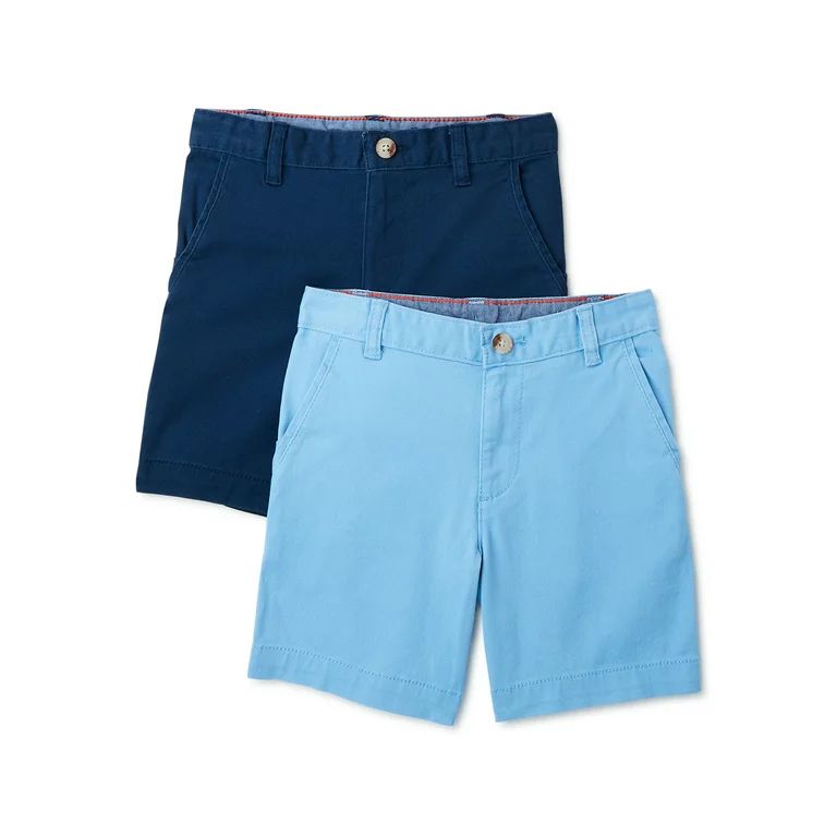 Wonder Nation Boys Flat Front Shorts, 2-Pack, Sizes 4-18 & Husky | Walmart (US)